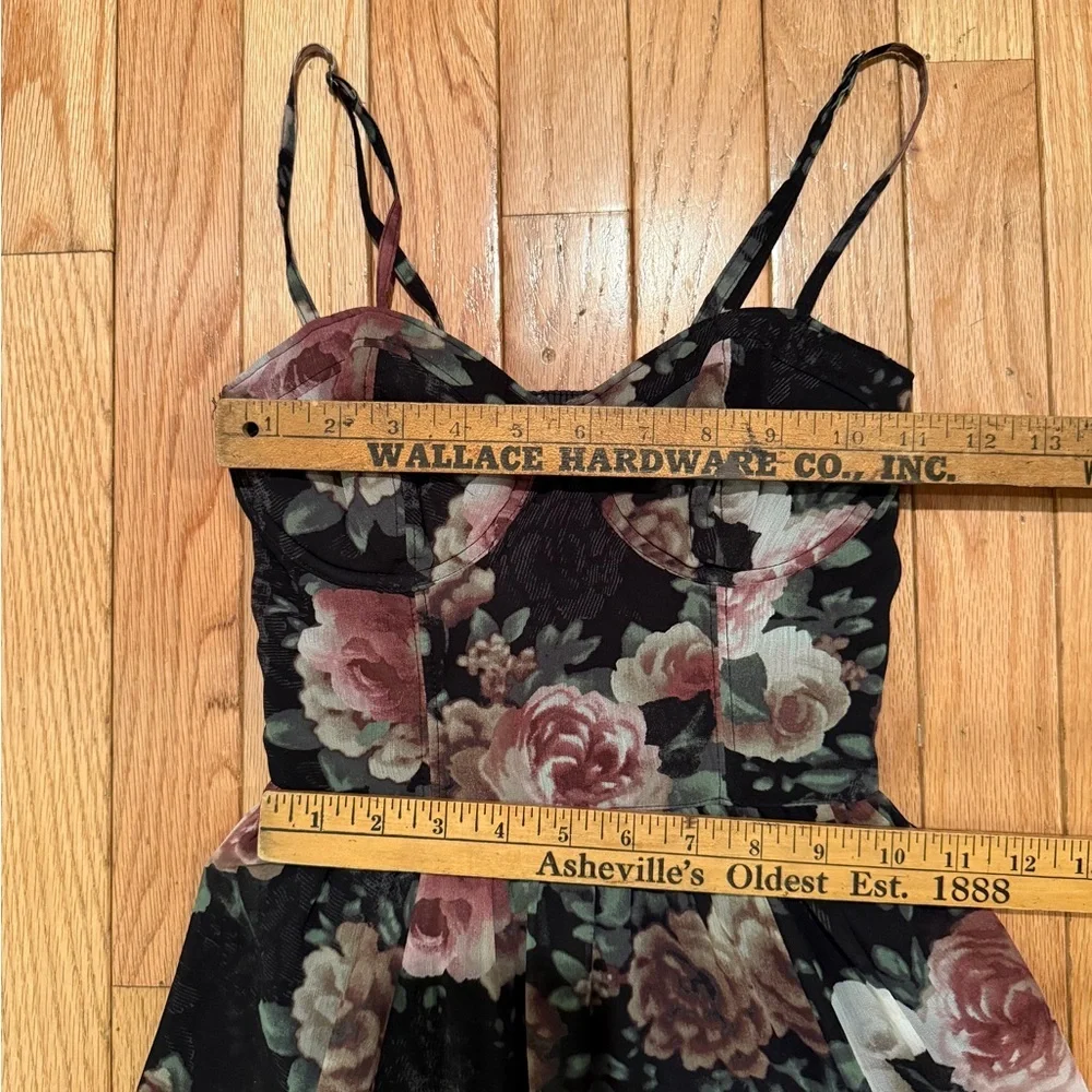 Abercrombie & Fitch Black and Pink Floral Maxi Dress romantic dark floral